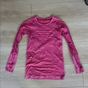 Pink Striped Long Sleeve Top